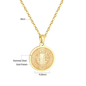 Collar con Colgante de Oro para Hombre, Joyería Religiosa de 45cm de Largo - Product Image 2