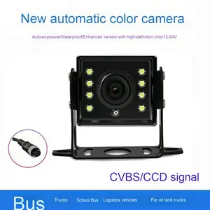 Cámara de visión nocturna a todo color de 8 luces, resistente al agua, para marcha atrás de coche, carcasa de aleación AHD para vehículos de pasajeros, minibuses, vídeo 360 - Product Image 4