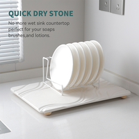 Plateau à vaisselle CC Super absorbant, absorption automatique de l'eau, anti-moisissure, avec pieds en bois pour usage domestique