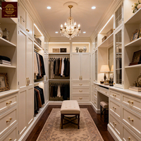 Système de dressing ouvert de luxe moderne en bois de style Shaker pour vêtements, chaussures et meubles de chambre