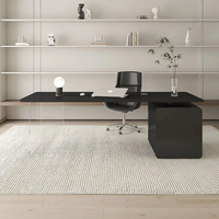 Chaise de Table de bureau exécutive à surface solide noire ordinateur acrylique bureau à domicile essentiel