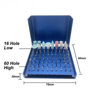 1 pièce Boîte de rangement et support de nettoyage pour fraises dentaires à 76 trous, autoclavable et stérilisable, pour fraises diamantées et bloc de désinfection - Product Image 6