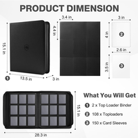 Álbum de Tarjetas Premium con Logotipo Personalizado, 9 Bolsillos, Cierre de Cremallera, Compatible con Toploaders Estándar de 35pt para Todas las Tarjetas Deportivas TCG