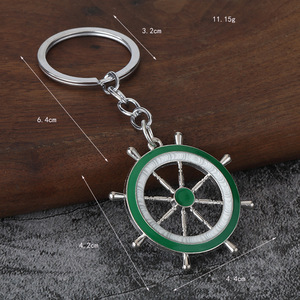 Accessoires <span class=keywords><strong>de</strong></span> style naval personnalisés OEM en alliage <span class=keywords><strong>de</strong></span> zinc, <span class=keywords><strong>ancre</strong></span> et gouvernail bleus et blancs, mousqueton pour volant, porte-clés, pendentif <span class=keywords><strong>de</strong></span> sac à dos - Product Image 2