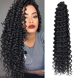 Extensiones de Cabello Sintético Ondulado Profundo Resistente al Calor al por Mayor de Fábrica, Ondas de Ganchillo Boho Rizadas, Ondas de Agua de Fibra a Granel para Trenzas - Product Image 3