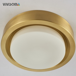<span class=keywords><strong>Plafonnier</strong></span> LED <span class=keywords><strong>rond</strong></span> en cuivre noir CM38050, 36W, abat-jour en verre, style européen moderne pour salon, chambre, bureau - Product Image 3