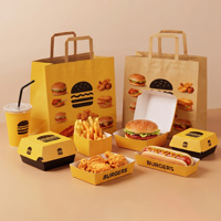 Échantillon Gratuit Prix Usine Boîte à Burger Qualité Alimentaire Emballage en Papier Contenant Alimentaire Boîte à Poulet Frit à Emporter Boîtes de Restauration Rapide