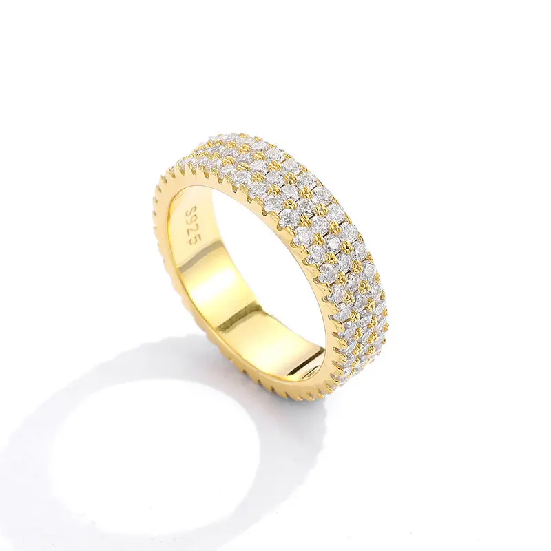 Luxus 2/3 Reihen Moissan ite Ring Pass Diamond Tester 925 Sterling Silber Shiny Fashion Schmuck ringe Moissan ite Ring Men
