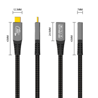 Cable de Datos USB4 Thunderbolt 4 A006-4 en Oferta, 240W 40G PVC Tipo-C Macho Hembra, Cable USB 8K para Monitor, Amplificador, Micrófono MP3