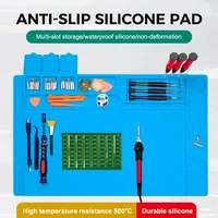 Tapis de table antistatique en silicone résistant à la chaleur, tapis isolant magnétique en silicone, kit de réparation, tapis de soudure, tapis de réparation de téléphone