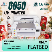Printer UV Flatbed 6050 60x50cm untuk Kalender Meja Natal, Magnet Kulkas, Coaster, Cetak Hadiah Kustom OEM