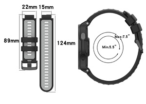 Correa <span class=keywords><strong>de</strong></span> Reloj <span class=keywords><strong>de</strong></span> Silicona <span class=keywords><strong>de</strong></span> 22 mm, <span class=keywords><strong>Dos</strong></span> Tonos, Transpirable, Resistente al Agua y Duradera para Garmin Forerunner 220 230 235 620 630 735XT Approach S5 S20 - Product Image 6
