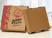 Boîte à pizza en carton ondulé kraft personnalisée, de qualité alimentaire, jetable, pour emporter, avec impression de motif pizza