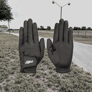PLAYEAGLE Golf <b>Gloves</b> <b>Men</b> Left Hand PU Material Manufacturer OEM Custom Logo Nano Fabric <b>Black</b> - Product Image 3
