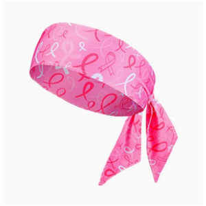 Fascia per capelli rosa all'ingrosso per la consapevolezza sulle malattie del seno, con nastro elastico galleggiante a tema, per eventi sportivi e beneficenza da donna - Product Image 5