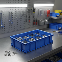 Entrepôt multifonctionnel Boîte à pièces empilables à 8 grilles Bac de rangement en plastique avec séparateur