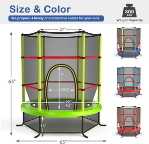 <span class=keywords><strong>Trampoline</strong></span> pour enfants, directement de l'usine, avec <span class=keywords><strong>filet</strong></span> de protection complet, design anti-chute, couleur rouge et noir, lit de saut pour enfants pour jouer à la <span class=keywords><strong>maison</strong></span> - Product Image 4
