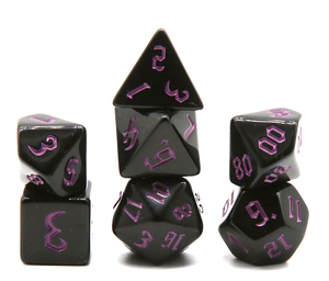 HS Chất lượng cao D20 đa diện Acrylic xúc xắc thiết lập nhiều màu phông chữ DND RPG ngục tối màu đen với vật liệu đá - Product Image 6