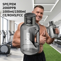 Bouilloire à eau hydrogénée 1,5 L, 2000 PPB, technologie SPE PEM, générateur d'eau hydrogénée portable, machine à eau hydrogénée, fabricant d'H2, CE, sans BPA