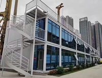 Maison conteneur préfabriquée en acier à faible coût, 10ft 20ft, mobile, avec cuisine, salle de bain, véranda et bureau
