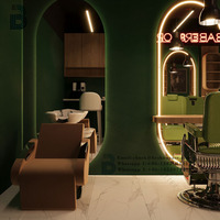 Station Miroir de Mobilier de Salon de Coiffure Personnalisé avec Lumière LED pour Décoration de Salon de Beauté