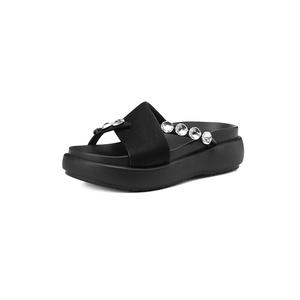 Sandalias de plataforma con punta abierta y pedrería, estilo casual, para mujer, ideales para la playa en verano. - Product Image 6