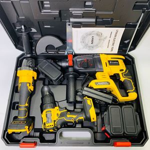 Sets of 3pcs <b>Power</b> <b>Tools</b> Combination Set Brushless Hammer Lithium Angle Cordless Impact Drill Kits Yellow MT125 - Product Image 2
