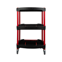 Chariot de rangement pour outils de voiture avec poignée et roues Chariot d'atelier roulant en plastique