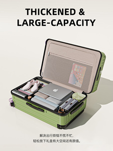 2025 नए क्लासिक डुअल कम्पार्टमेंट ट्रॉली सूटकेस फ्रंट-ओपनिंग लैपटॉप कंपार्टमेंट 360 डिग्री स्पिनर व्हील का संयोजन - Product Image 3