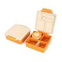 Boîte à lunch bento mignonne pour enfants, étanche, 4 compartiments, avec thermos à soupe pour l'école et les voyages