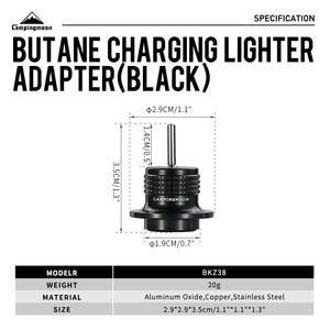 Adaptateur de recharge de <span class=keywords><strong>gaz</strong></span> Campingmoon noir, embout de remplissage de <span class=keywords><strong>butane</strong></span>, convertisseur de cartouche de <span class=keywords><strong>butane</strong></span> en briquet torche de plein air - Product Image 2