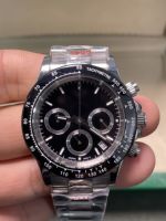 Herren 41mm Luxus-Saphir-Chronograph-Uhr - Edelstahl 20mm Armband Mechanisches Automatikwerk Modische Sport Hip-Hop-Uhr