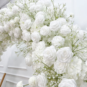 DKB Popular White Roses and <b>Baby</b> <b>Breath</b> Wedding Arch Artificial Flower Decor for Party and Weddings - Product Image 4
