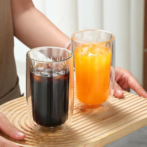 Tazza da Caffè in Vetro a Doppia Parete, Vetro Borosilicato di Alta Qualità con Effetto Opaco e Striscia Esterna, per Bere Caffè e Tè - Product Image 2