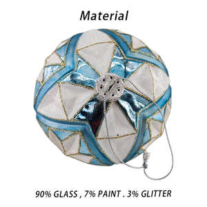 Handgemachte bunte Glas gestreifte Zwiebel Anhänger neues Design Home Holiday Dekor für Weihnachts baum Baum Ornamente - Product Image 3