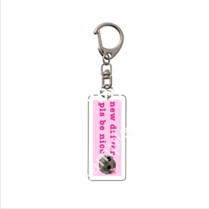 Divertido Llavero de Acrílico con Diseño de Hámster Triste 'Im Just Girl', Ecológico, Estilo Art Deco, Accesorios de Joyería para Entrada, Usa Mairun - Product Image 5
