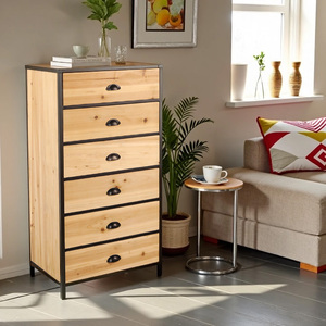 XZ-210003 phong cách hiện đại rắn gỗ sắt Sáu ngăn kéo tủ lưu trữ với tùy chỉnh đầu giường Bảng đồ nội thất phòng ngủ đầu giường - Product Image 1