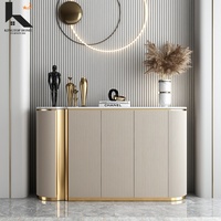 Buffet de luxe en acier inoxydable et bois, meuble de rangement moderne haut de gamme, directement de l'usine