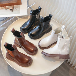 Botas de Invierno para Niños, Botines Británicos de Tacón Grueso, Botas de Cuero Suaves para Bebés, Niños y Niñas, Zapatos para Niños, Chaussures Pour Enfants - Product Image 1