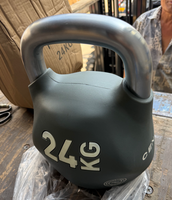 Kettlebell Hyrox 24 kg, poignée en acier électroplaqué, monobloc, noyau en fonte moulée sous pression, pour entraînement fonctionnel de force, utilisation en salle de sport