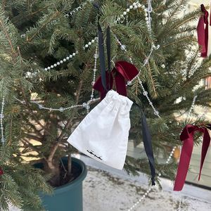 Custom Small Wholesale Personalized Cotton Dust <b>Pouch</b> With Black Ribbons Cotton <b>Drawstring</b> Bag - Product Image 6