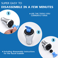 Fabricant de gros Accessoires de robinet de cuisine à rallonge chromée Robinet Rotation à 360 degrés Tube flexible Économiseur d'eau