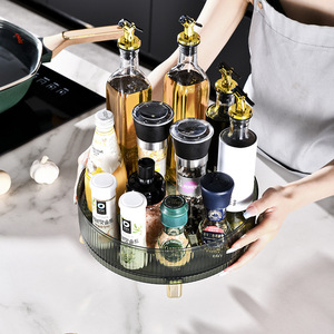 Rotating Kitchen <b>Spice</b> <b>Tray</b> Lazy Susan Storage Rack Multi Function Seasoning Organizer Tabletop Holder for Cooking - Product Image 2