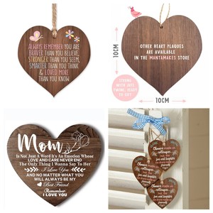 Plaque en bois en forme de cœur en contreplaqué de peuplier, artisanale, style rustique, pour décoration et cadeau de la Saint-Valentin - Product Image 4