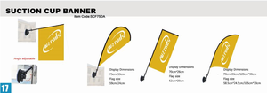Weihai Wisezone meist verkaufte Marke Marketing Mini Teardrop Beach flag Mast Auto Glasfenster Sauger Tasse Feder fliegende Banner Stange - Product Image 3