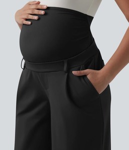 <span class=keywords><strong>Pantalon</strong></span> de maternité taille haute, coupe droite, respirant, longueur intégrale, avec poches, en nylon/spandex, collection printemps - Product Image 5
