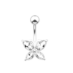 CRYSPURE Piercing de Ombligo de Acero Inoxidable de 14g con Zirconia en Forma de Mariposa, Búho y Corazón, Joyería para Mujer, Venta al por Mayor OEM - Product Image 3