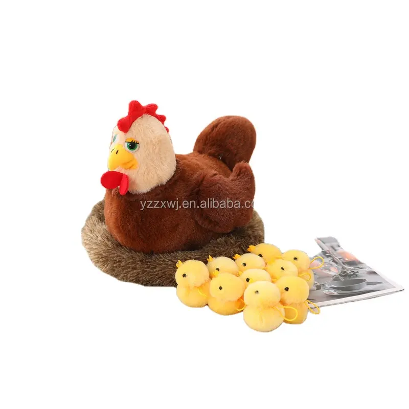 Creativo divertente pollo giocattoli peluche nido di pollo vecchia gallina e pollo musica regalo carino creativo