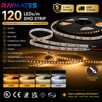 Bande LED SMD2835 en vente chaude, certifiée CE RoHS, 12V/24V, CRI élevé 90, 8mm, blanc/blanc chaud/blanc froid