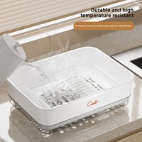 Plastik-Geschirrschrank Extra-Große Bodenstehende Küchenablage mit Deckel Staubdicht Modernes Minimalistisches Design